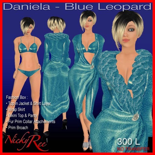 Nicky Ree Bikini Swimwear - Daniela - Blue Leopard