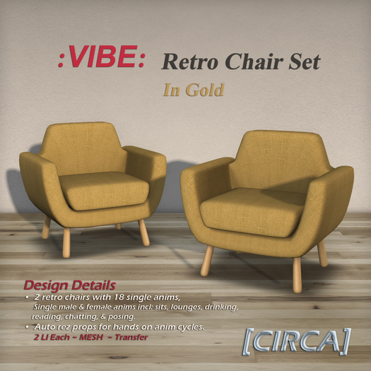 [CIRCA] Pkg - :VIBE: - Retro Chair Set - Gold