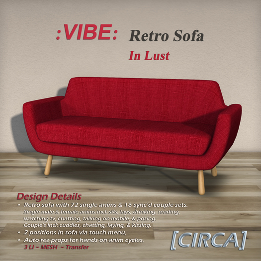 [CIRCA] Pkg - :VIBE: - Retro Sofa - Lust