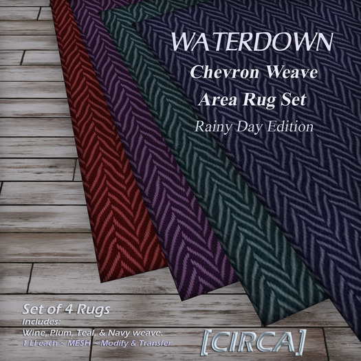 [CIRCA] - "WATERDOWN" - Area Rug Set - Chevron Weave