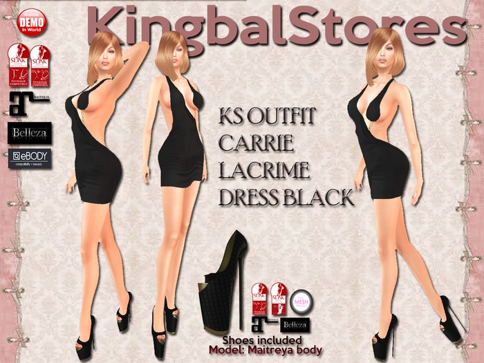 250 KS OUTFIT CARRIE LACRIME DRESS BLACK