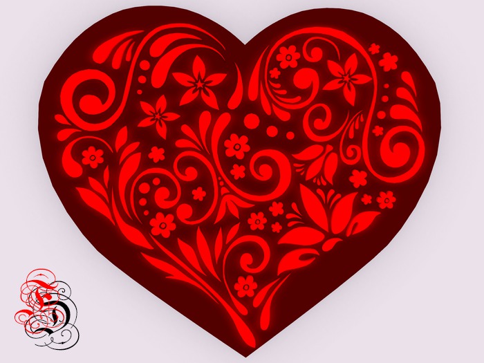 Frosensum ~ Valentine's Floral Ornament Heart