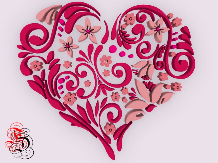 Frosensum ~ Valentine's Floral Ornament Heart 2