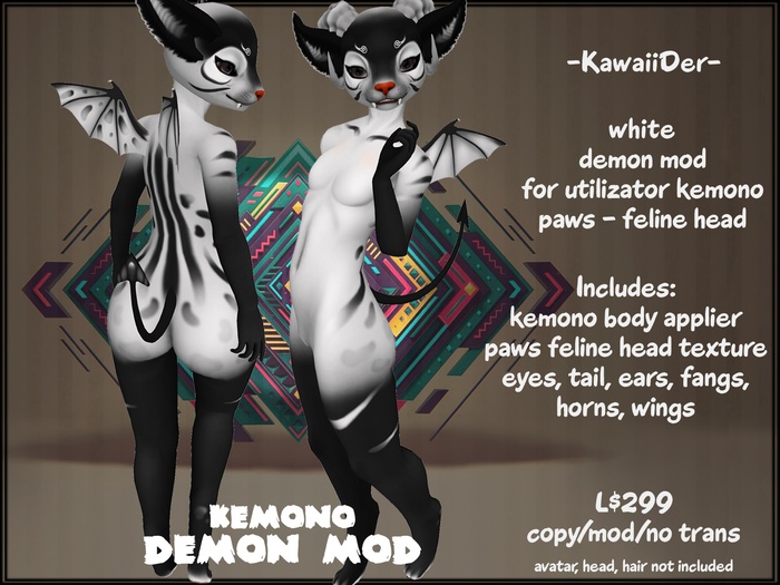 -KW- Kemono/Paws ~Demon mod *white*