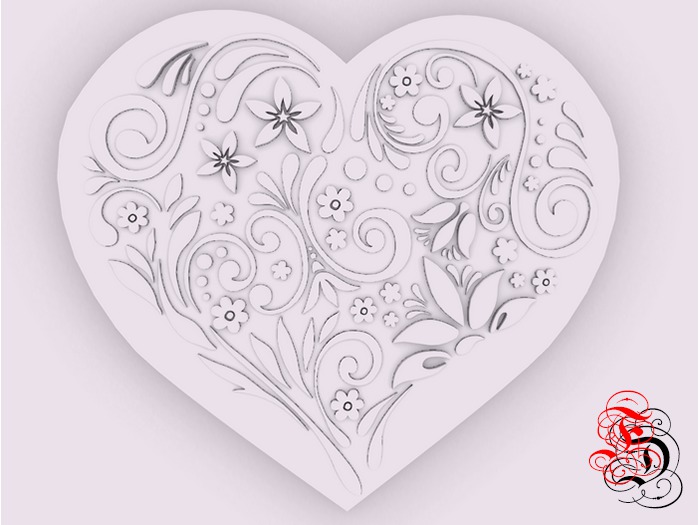 Frosensum ~ Valentine's Floral Ornament Heart FULLPERM