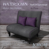 [CIRCA] - "WATERDOWN" - Velvet Loveseat - In Plum