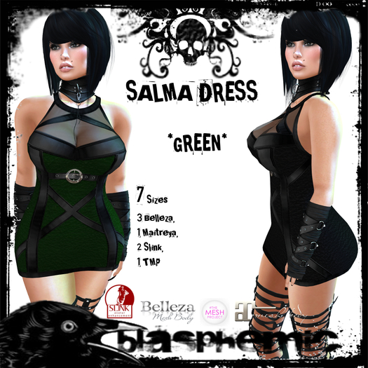 BLASPHEMIC - SALMA DRESS - GREEN 