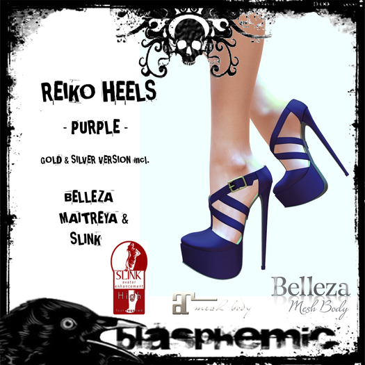 BLASPHEMIC - REIKO HEELS - PURPLE (boxed)