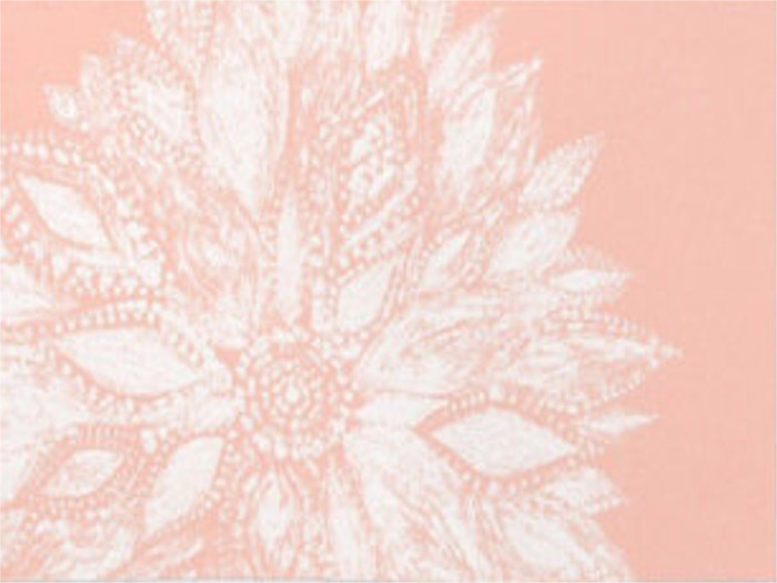 BIG WHITE FLOWER ON PINK RUG