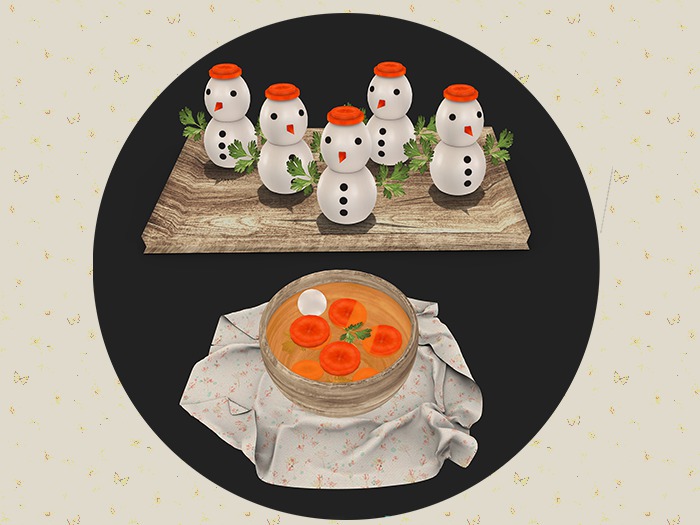 Imeka} Egg Snowmen/Carrot Soup