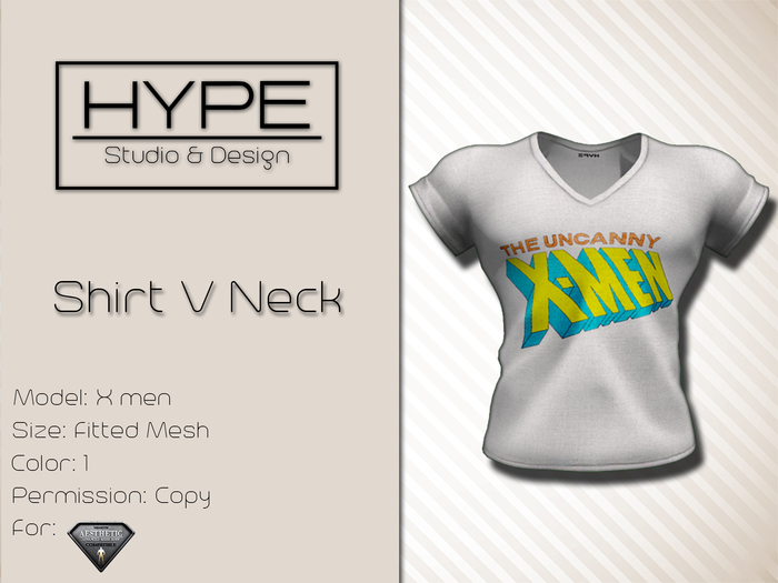 [ HYPE ] Shirt VNeck X men- Fitted Mesh