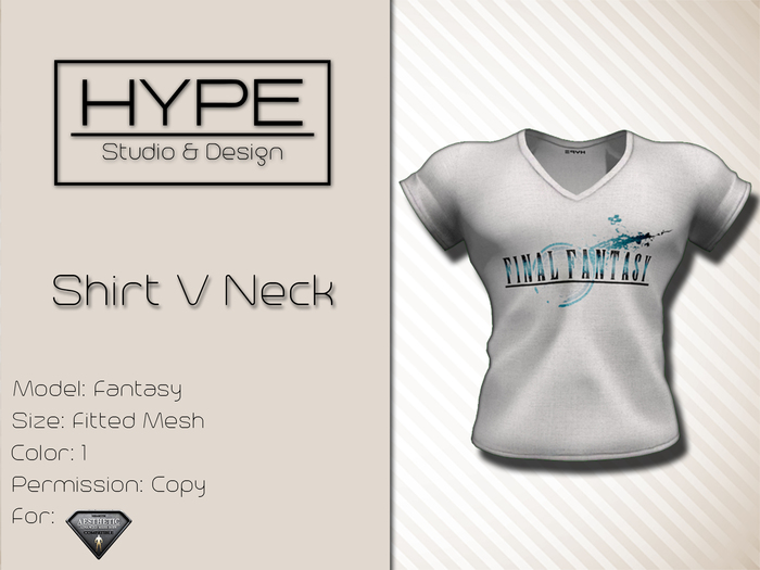 [ HYPE ] Shirt VNeck Fantasy - Fitted Mesh