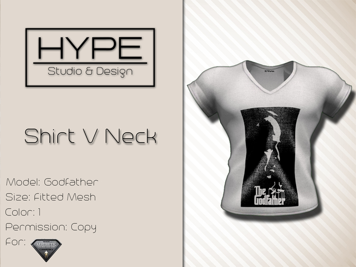 [ HYPE ] Shirt VNeck Godfather - Fitted Mesh