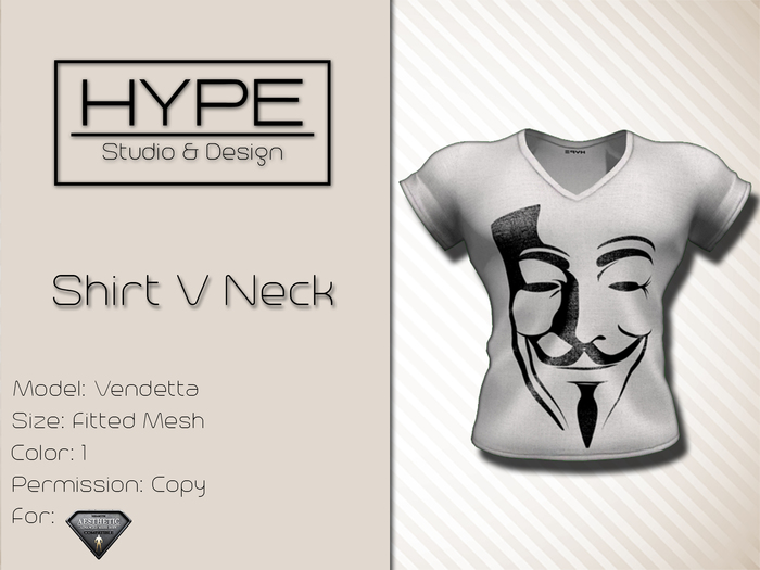 [ HYPE ] Shirt VNeck Vendetta - Fitted Mesh