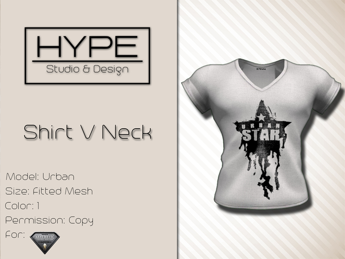[ HYPE ] Shirt VNeck Urban - Fitted Mesh
