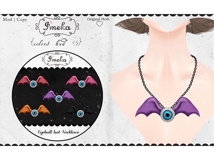 {Imeka} Eyeball Bat Necklace