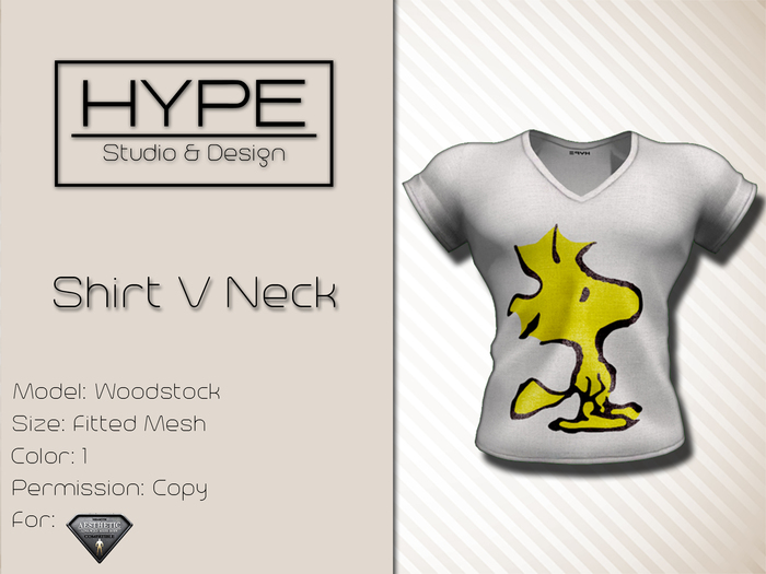 [ HYPE ] Shirt VNeck Woodstock - Fitted Mesh