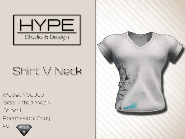 [ HYPE ] Shirt VNeck Voodoo - Fitted Mesh