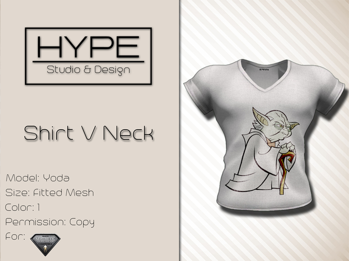 [ HYPE ] Shirt VNeck Yoda - Fitted Mesh