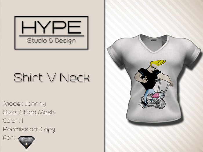 [ HYPE ] Shirt VNeck Johnny- Fitted Mesh