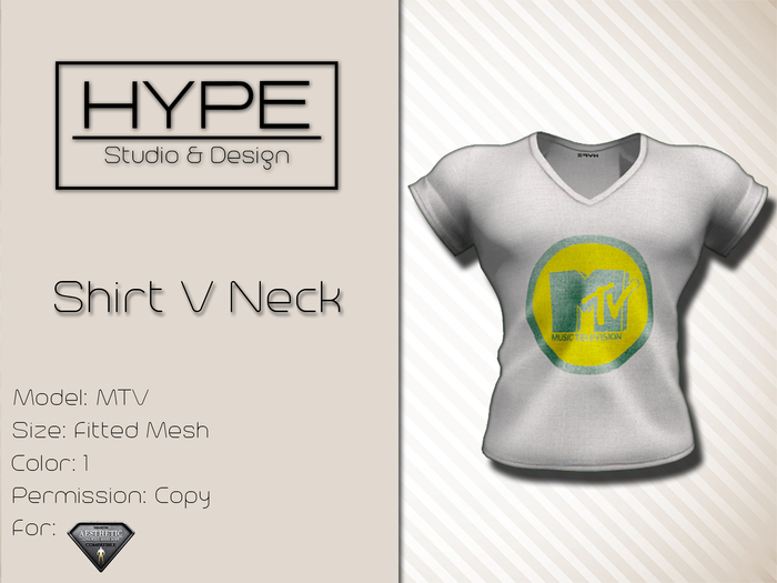 [ HYPE ] Shirt VNeck MTV - Fitted Mesh