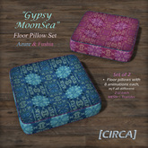 [CIRCA] Pkg - "Gypsy MoonSea" Floor Pillow Set - Azure & Fushia