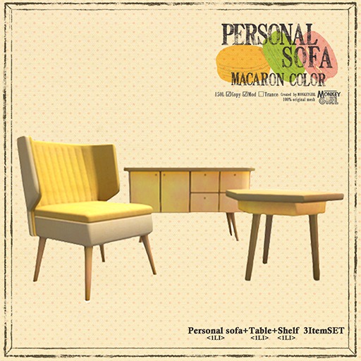 [MG]personal sofa -macaron Yellow