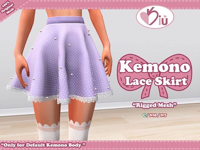 *>Kiu<* - Kemono Lace Skirt_Lilac