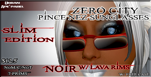 ::ZeroCity:: Pince Nez *SLIM* - Noir w/Lava Rims