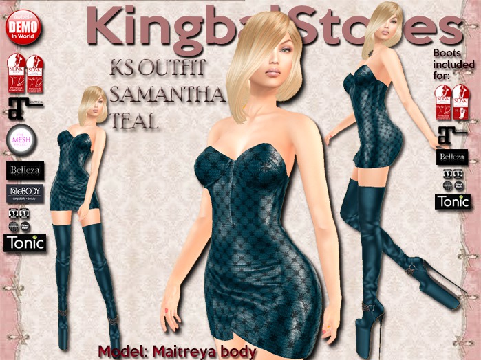 KS OUTFIT SAMANTHA DRESS TEAL