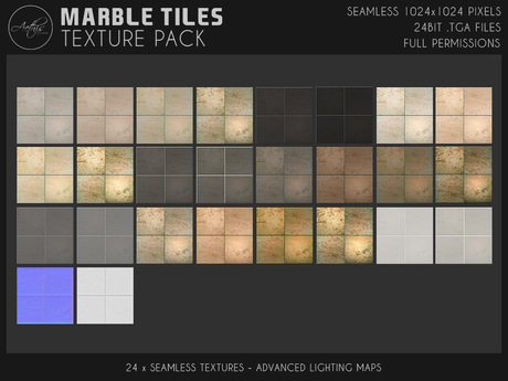 Second Life Marketplace - [AC] Seamless Marble Tile Textures Pack