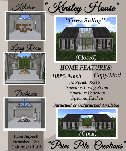 ~PPC~ Kinsley House (Grey) (unfurnished) BOXED