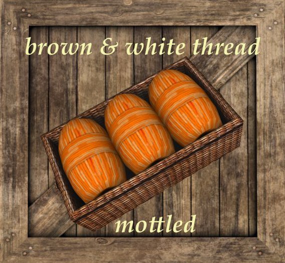 brown & white thread mottled storage crate BC