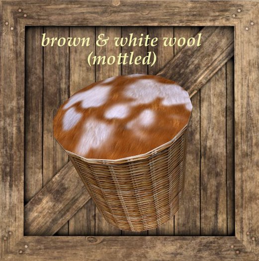brown & white wool mottled storage crate bc