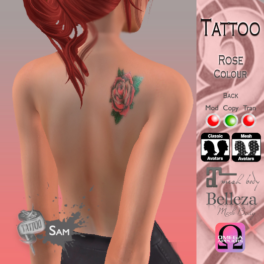 - SAM Tattoos - ROSE BACK