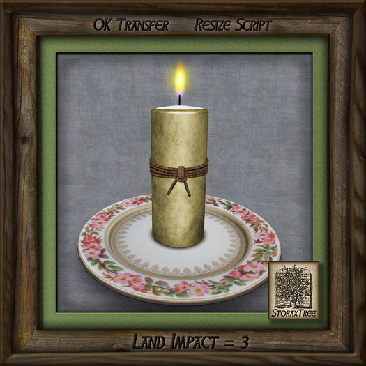 Twine Wrapped Candle Ee