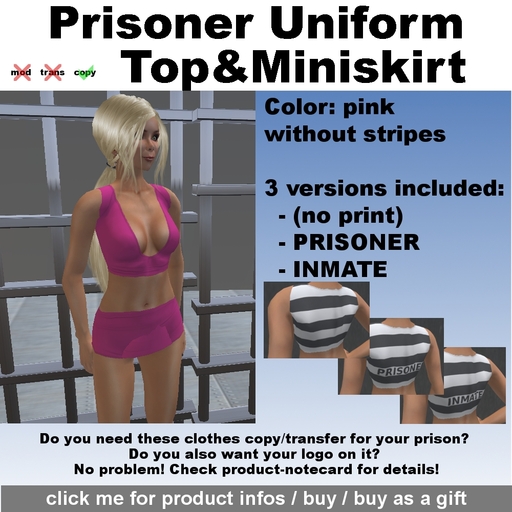 MSM Prisoner Uniform - Top and Miniskirt pink