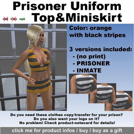 MSM Prisoner Uniform - Top and Miniskirt orange black