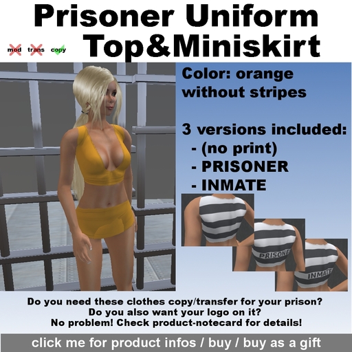 MSM Prisoner Uniform - Top and Miniskirt orange