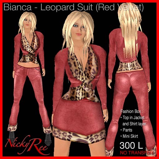 Bianca - Leopard Suit (Red Velvet)