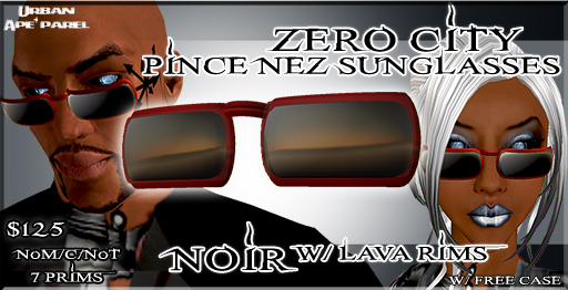::ZeroCity:: Pince Nez - Noir w/Lava Rims