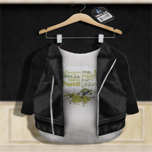 [F] Leather Biker Jacket W/Tshirt  [Zombie Pirate]