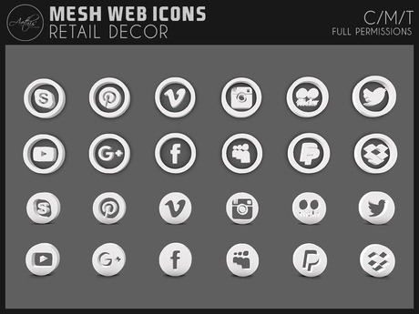 Second Life Marketplace - [AC] Mesh Web Icons - Facebook,Twitter ...