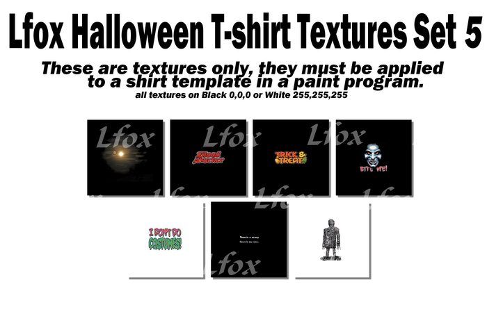 lfox Halloween T-shirt Textures Set 5