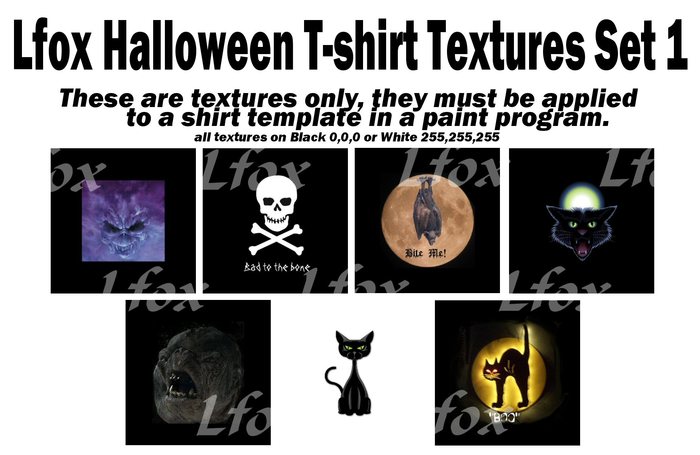 lfox Halloween T-shirt Textures Set 1
