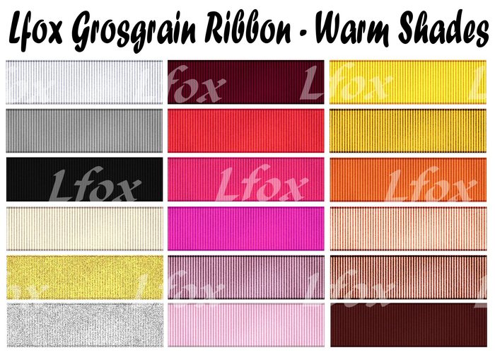 lfox Grosgrain Ribbon - Warm Shades