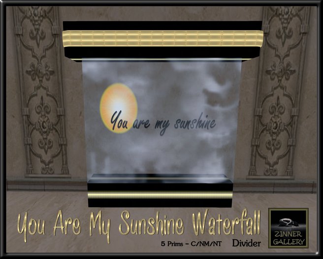 Zinner Gallery - You Are My Sunshine Waterfall Divider (Boxed)