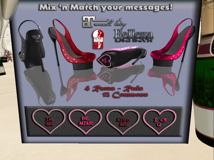 <P3> Sweet Tarts Stilettos - Be Mine Red RARE