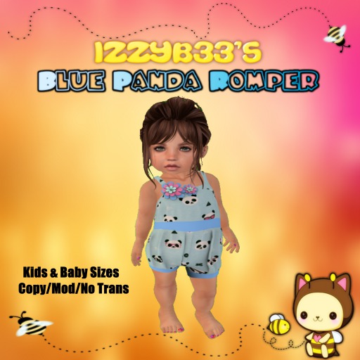 {IzzyB33s} Blue Panda Romper