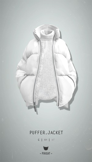 -Pixicat- Puffer.Jacket (White)